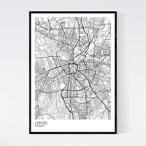 Leipzig City Map Print