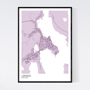 Lerwick Town Map Print