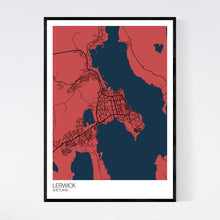 Load image into Gallery viewer, Lerwick Town Map Print