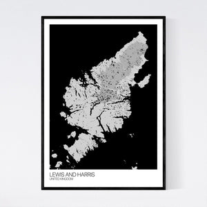 Lewis and Harris Island Map Print