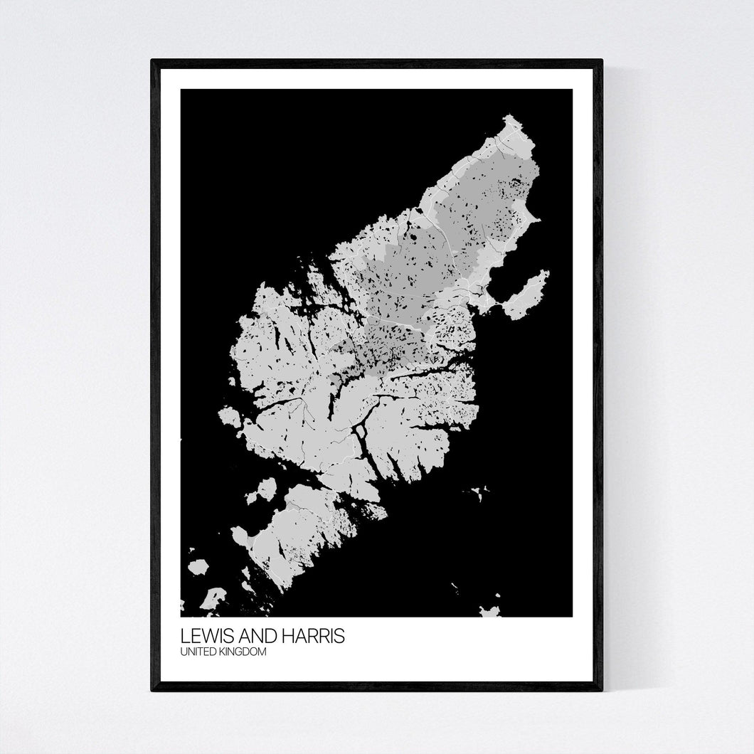 Lewis and Harris Island Map Print