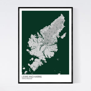 Lewis and Harris Island Map Print