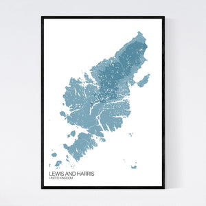 Lewis and Harris Island Map Print