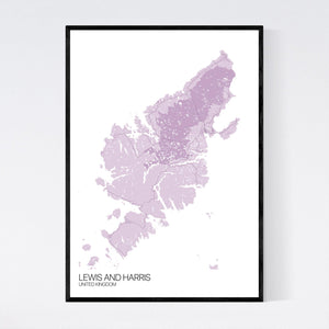 Lewis and Harris Island Map Print