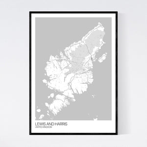 Lewis and Harris Island Map Print