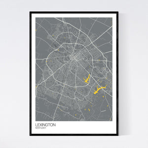 Lexington City Map Print
