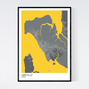 Libreville City Map Print