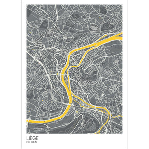 Map of Liège, Belgium
