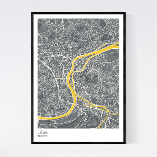 Map of Liège, Belgium