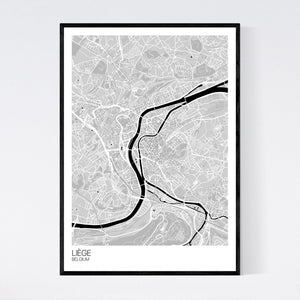 Liège City Map Print