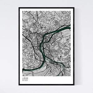 Liège City Map Print