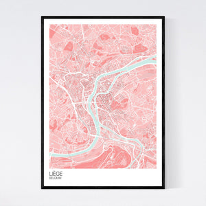 Liège City Map Print