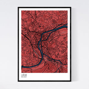 Liège City Map Print