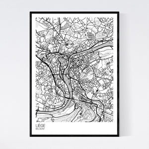 Liège City Map Print