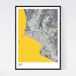 Lima City Map Print