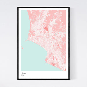 Lima City Map Print