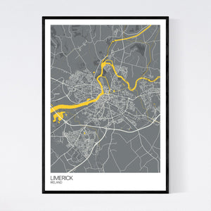 Limerick City Map Print