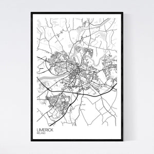 Limerick City Map Print