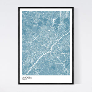 Limoges City Map Print