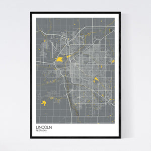 Lincoln City Map Print