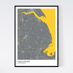 Lincolnshire Region Map Print