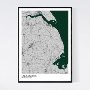 Lincolnshire Region Map Print