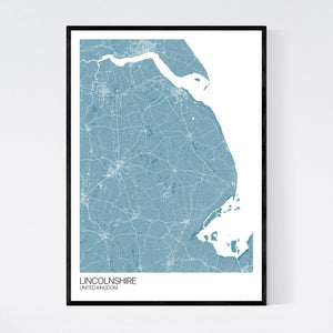 Lincolnshire Region Map Print