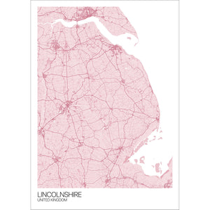 Map of Lincolnshire, United Kingdom
