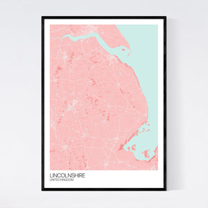 Lincolnshire Region Map Print