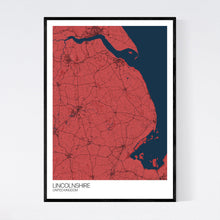 Load image into Gallery viewer, Lincolnshire Region Map Print