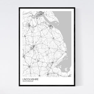 Lincolnshire Region Map Print