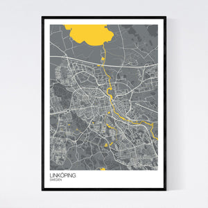 Linköping City Map Print