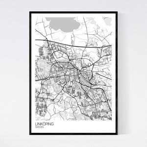 Linköping City Map Print