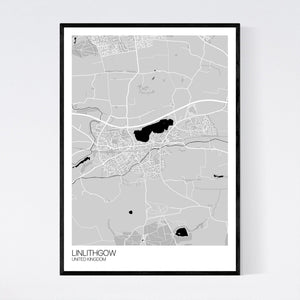 Linlithgow City Map Print