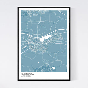 Linlithgow City Map Print