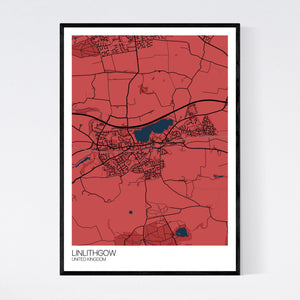 Linlithgow City Map Print