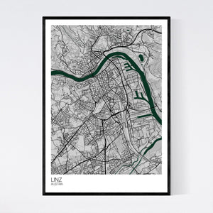 Linz City Map Print