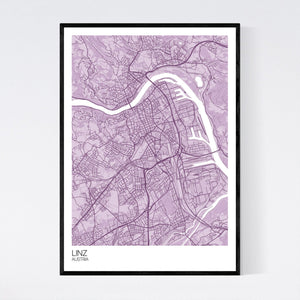 Linz City Map Print