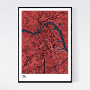Linz City Map Print