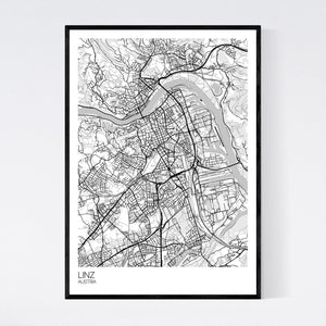 Linz City Map Print
