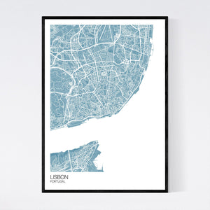 Lisbon City Map Print