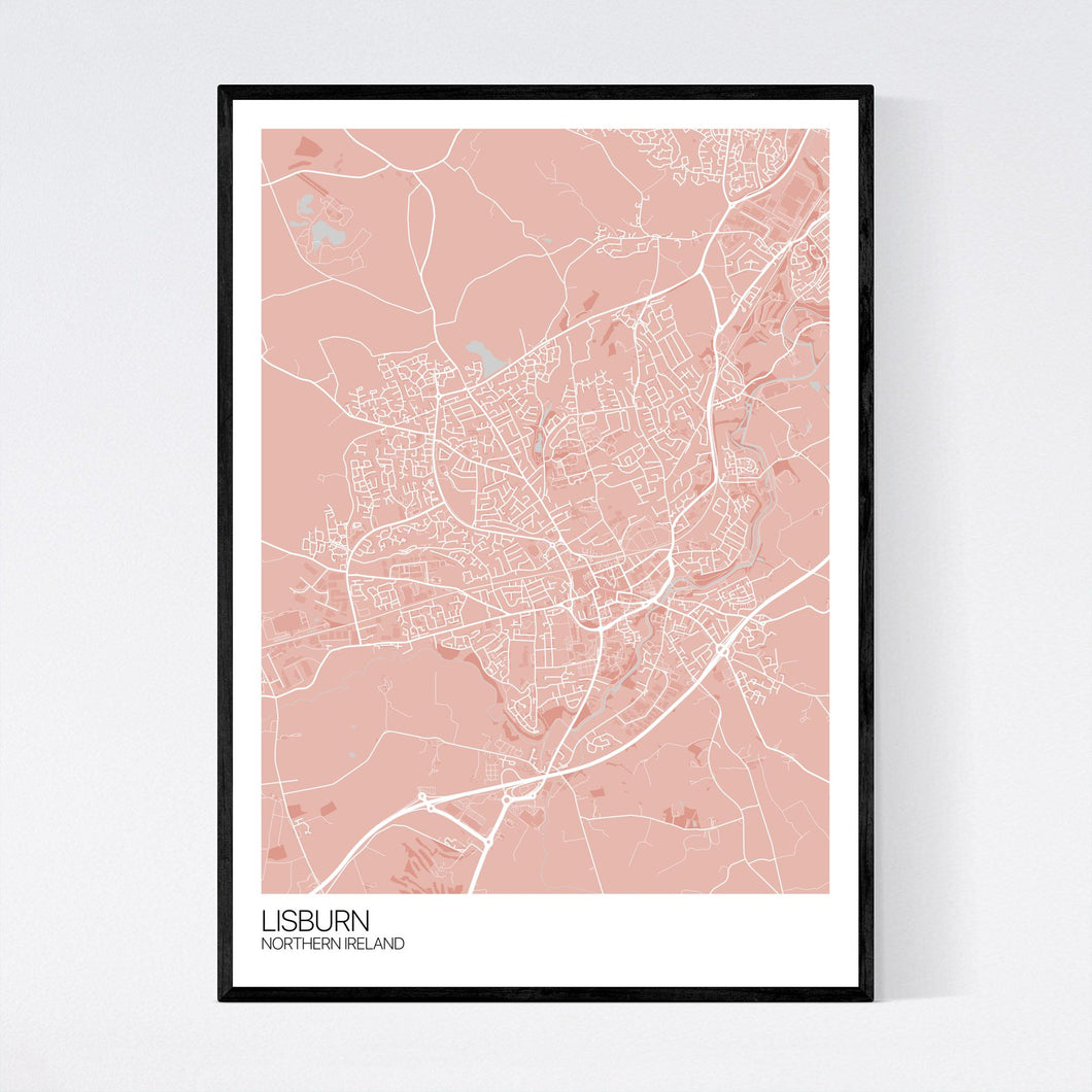 Lisburn City Map Print