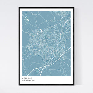 Lisburn City Map Print