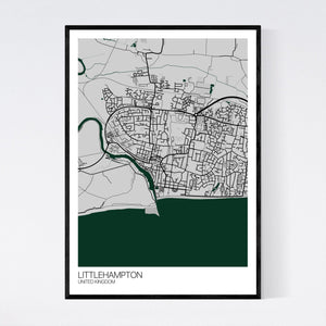 Littlehampton City Map Print