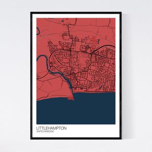 Littlehampton City Map Print