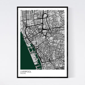 Liverpool City Centre City Map Print
