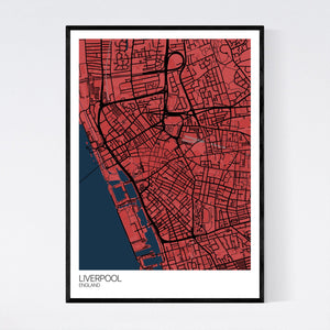 Liverpool City Centre City Map Print