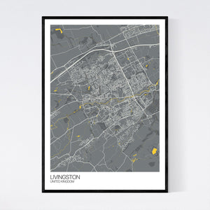 Livingston City Map Print