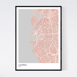 Livorno City Map Print