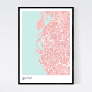 Map of Livorno, Italy